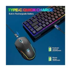 Snpurdiri Combo de teclado y mouse inalámbrico para juegos_3