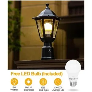 FUDESY Luz de poste con sensor del atardecer al amanecer_4