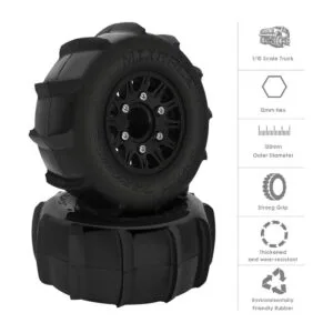 GLOBACT Ruedas y neumáticos hexagonales RC de 0.472_3