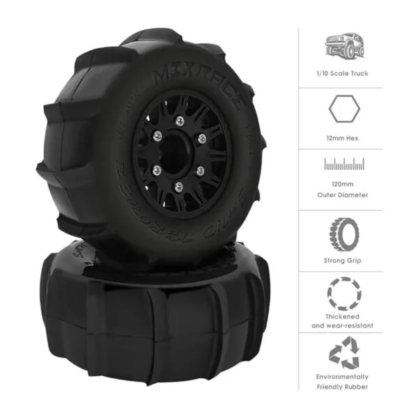 GLOBACT Ruedas y neumáticos hexagonales RC de 0.472_3