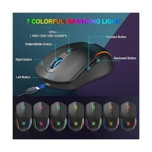 Snpurdiri Combo de teclado y mouse inalámbrico para juegos_6