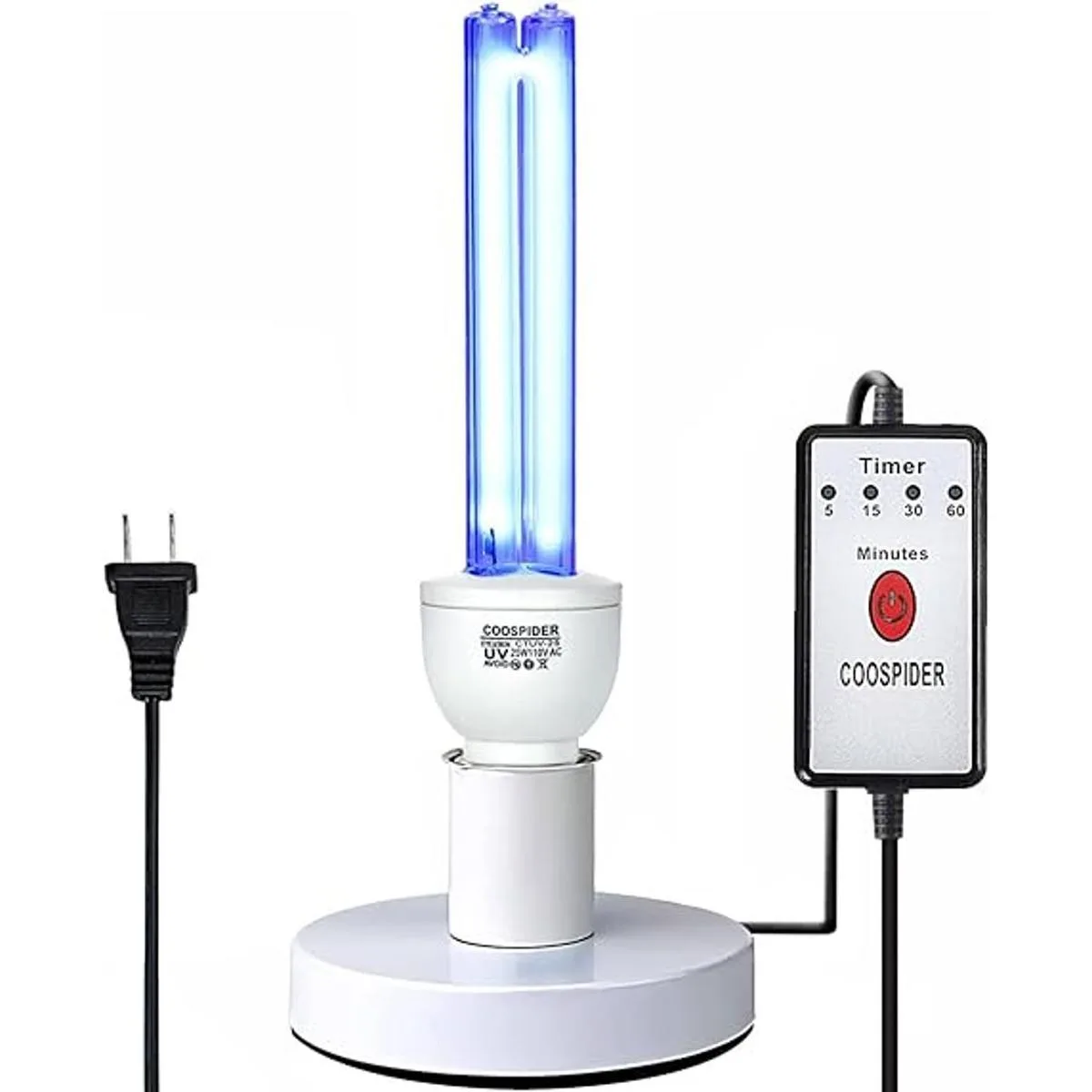 Lámpara germicida UV sin ozono bombilla UVC con base_1