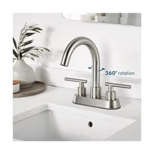 Cinwiny Grifo de lavabo SUS304 de 4 pulgadas de níquel_3