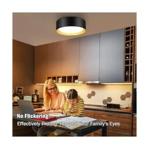 BrightHome Lámpara de techo empotrada negra equivalente a_6