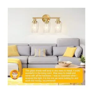 Lámpara de pared de latón cepillado aplique de pared de 3_4