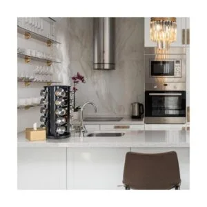 Estante giratorio de especias para encimera negra_6