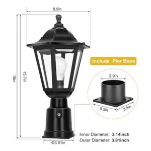 FUDESY Luz de poste con sensor del atardecer al amanecer_2