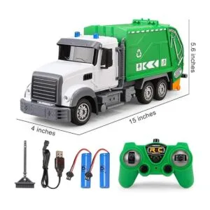 Juguetes de camión de basura con control remoto a escala_5