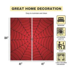 Allenjoy Cortinas rojas de tela de araña de superhéroe_4