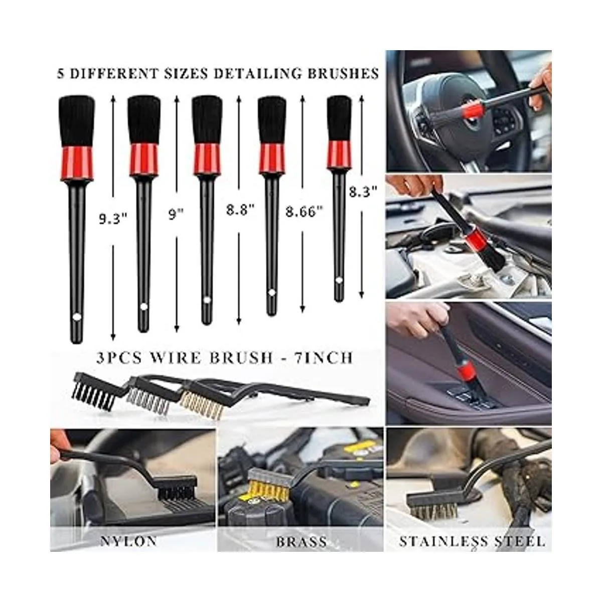 AUTODECO Kit de limpieza de lavado de coche de 35 piezas_5