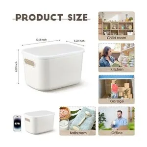 8 cubos de almacenamiento de plástico con tapas caja de_2