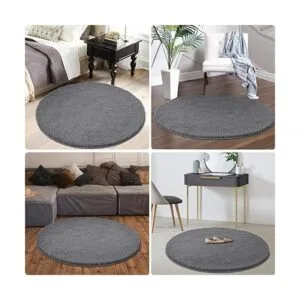 HOMEIDEAS Alfombras redondas de baño antideslizantes_6