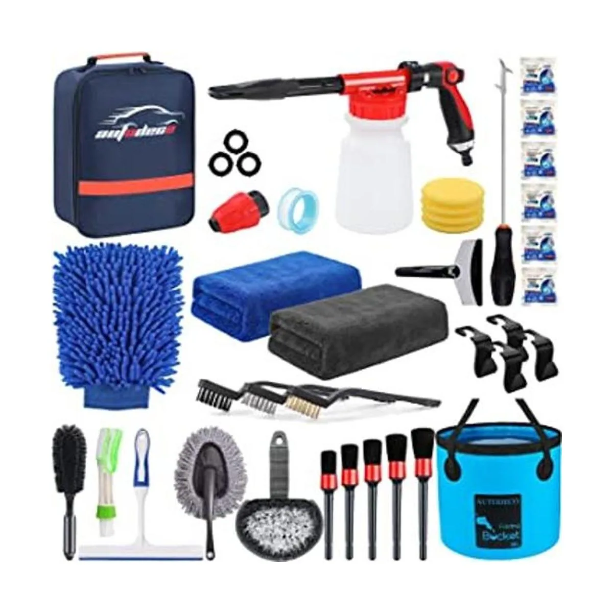 AUTODECO Kit de limpieza de lavado de coche de 35 piezas_1
