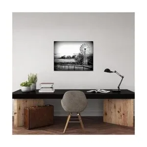 Canvbay Cuadros rústicos de molino de viento decoración de_2