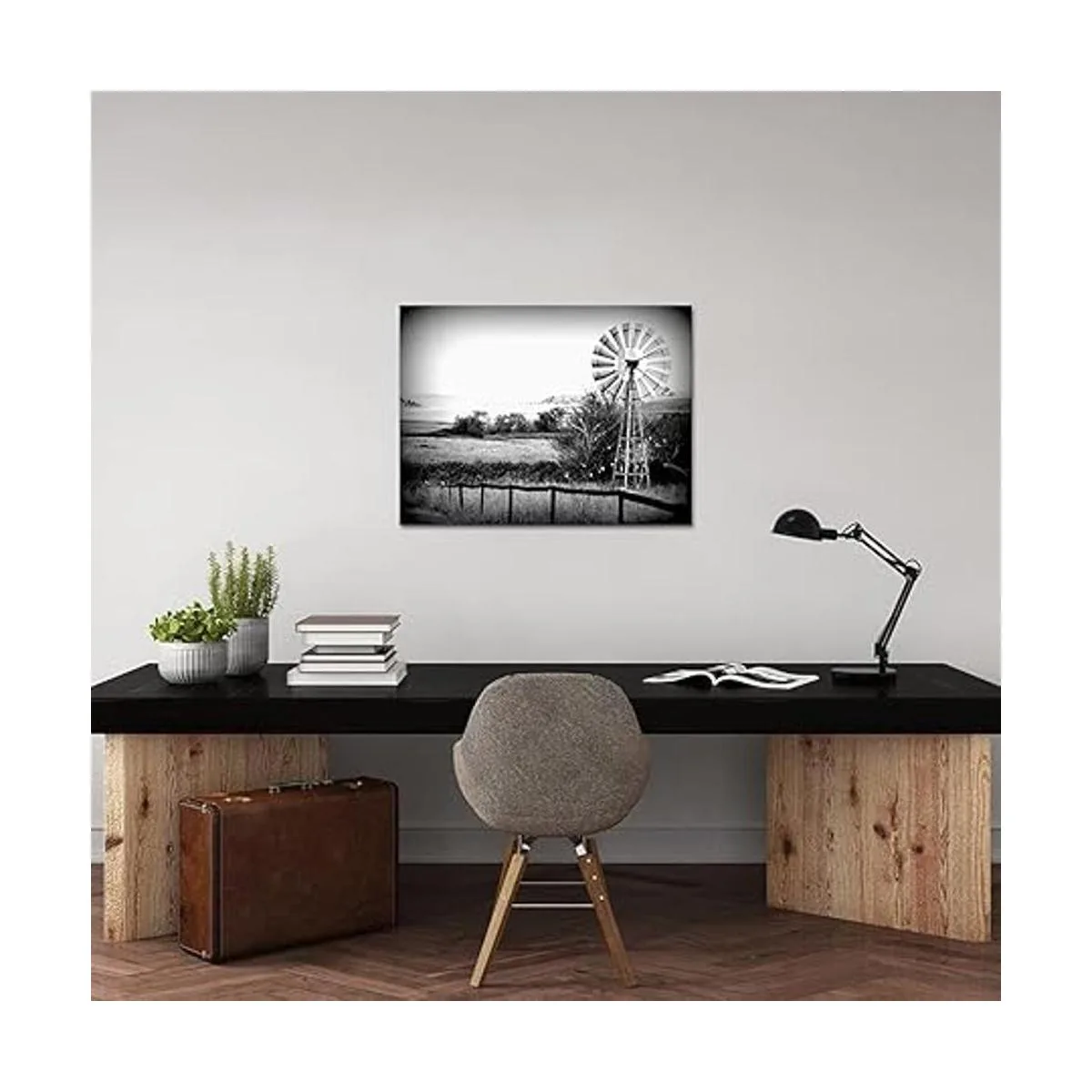 Canvbay Cuadros rústicos de molino de viento decoración de_2