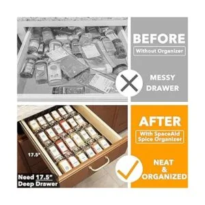 SpaceAid Organizador de cajones de especias con 24 tarros_2