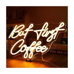 SYLHOME But First Coffee Letreros de luz LED de neón de_4