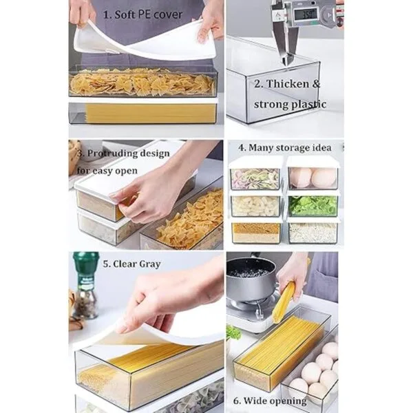 Contenedores de pasta para despensa grandes espaguetis y_4