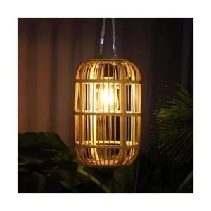 Livinlarge Farol solar de ratán al aire libre luces_1