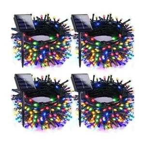 Paquete de 4 luces solares de Navidad impermeables para_1