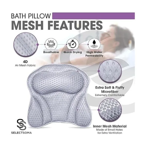 Almohadas de baño para el cuello y la espalda de la_5