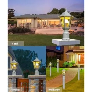 FUDESY Luz de poste para exteriores del atardecer al_6