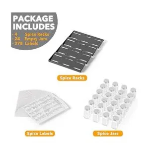 SpaceAid Organizador de cajones de especias con 24 tarros_5