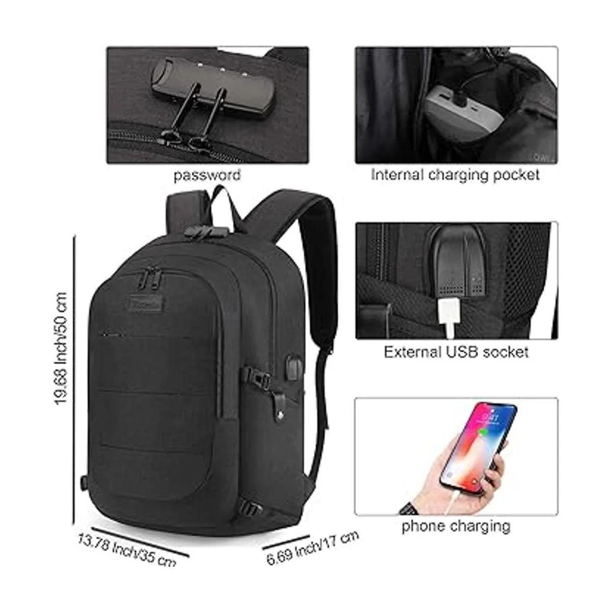 Tzowla Mochila para portátil con bolsa para hombres y_2