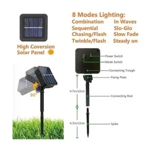 Paquete de 4 luces solares de Navidad impermeables para_6