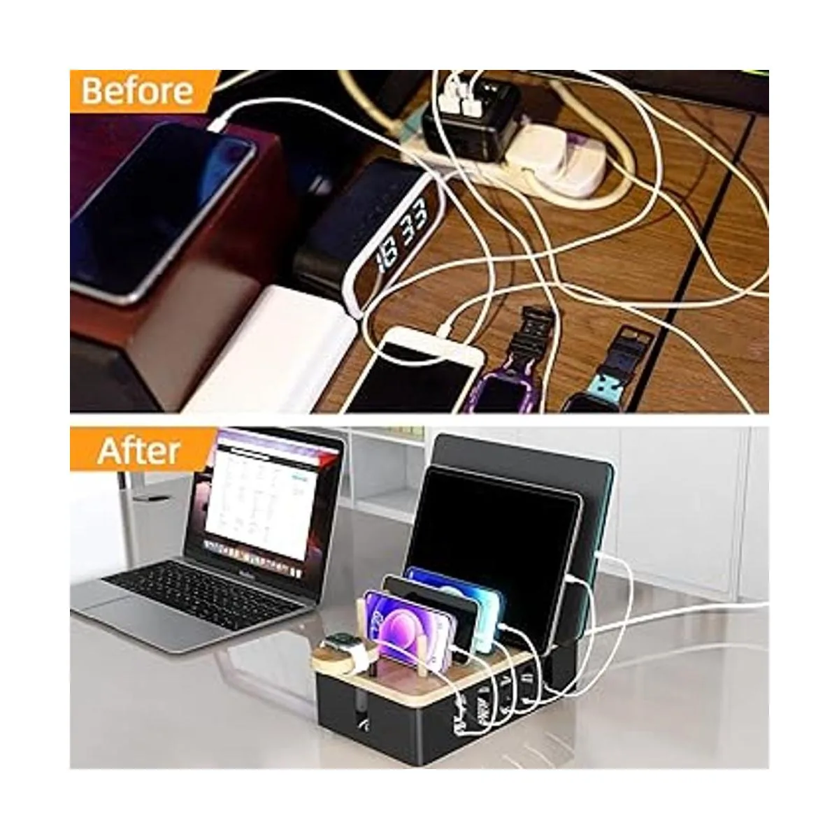 Estación de carga de metal para múltiples dispositivos_4