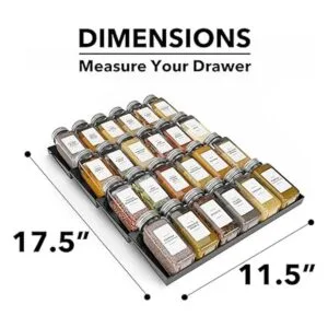SpaceAid Organizador de cajones de especias con 24 tarros_4
