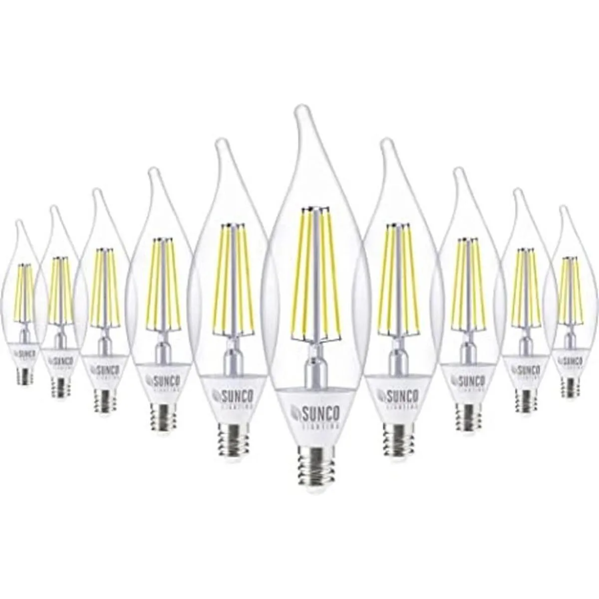 Sunco Lighting Paquete de 10 bombillas de candelabro del_1