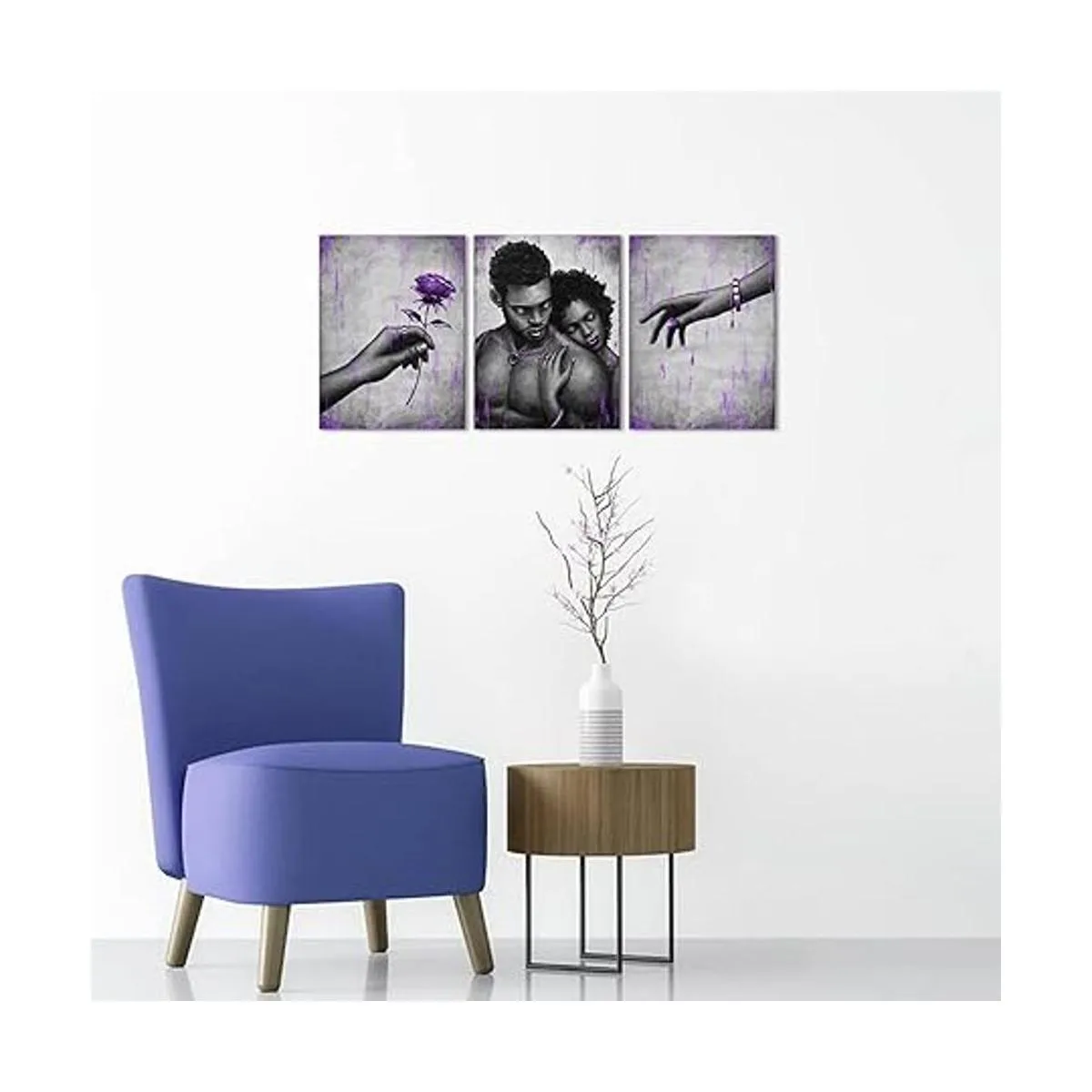 Kalormore Pintura de mujer y hombre afroamericano morado_3