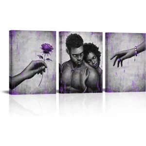 Kalormore Pintura de mujer y hombre afroamericano morado_1