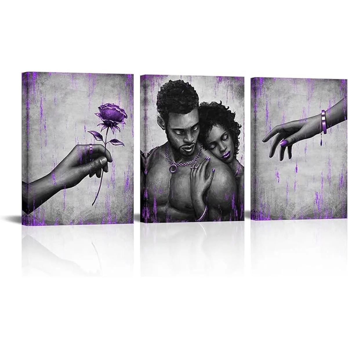 Kalormore Pintura de mujer y hombre afroamericano morado_1