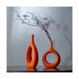 2 jarrón de cerámica jarrón de flores hueco para_4