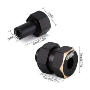 INJORA RC Juego de nudillos de dirección de latón negro_2