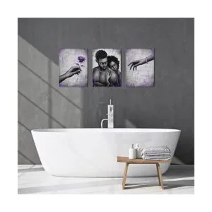 Kalormore Pintura de mujer y hombre afroamericano morado_5