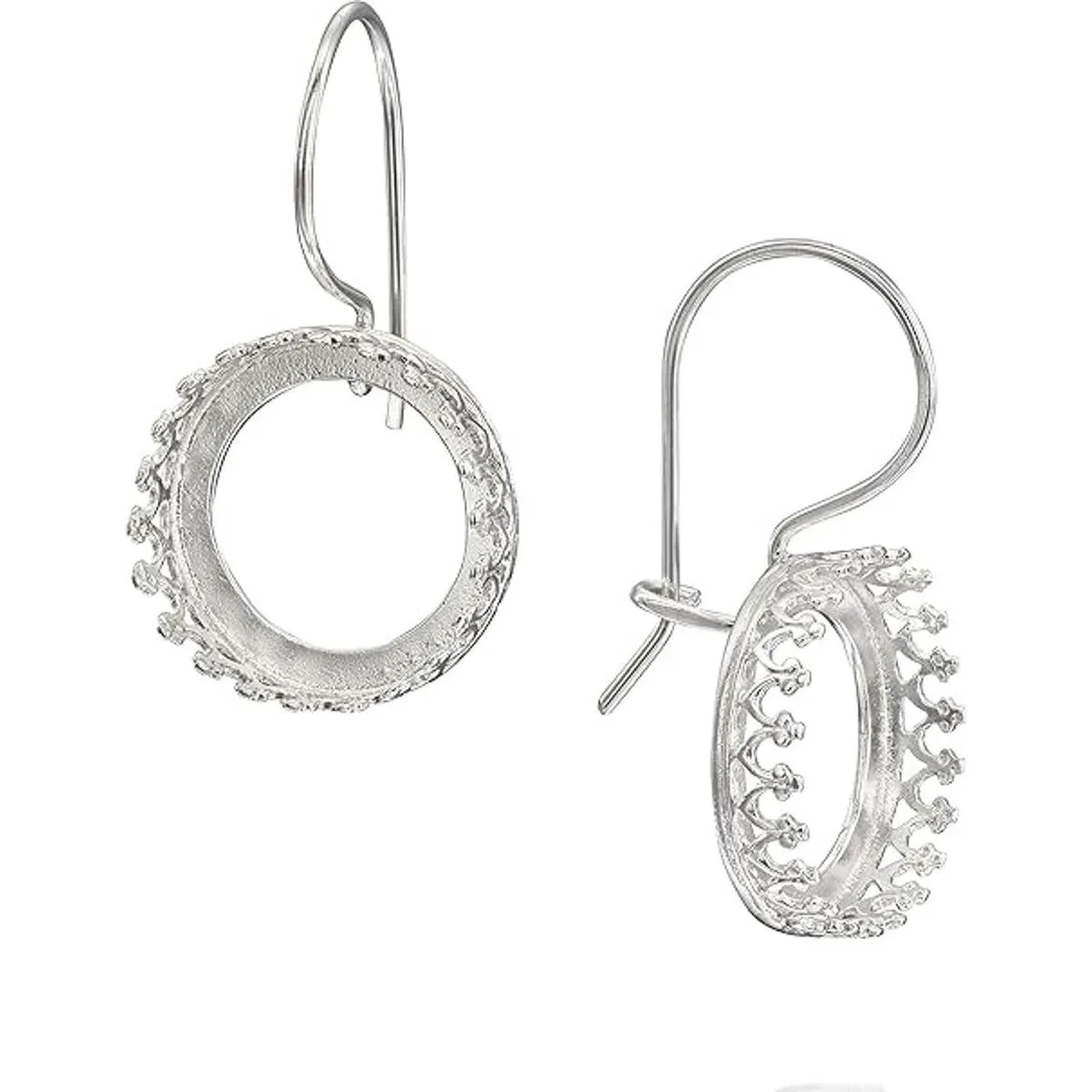 Plata de ley 925 2 piezas 1 par 0.551 in bisel redondo_1