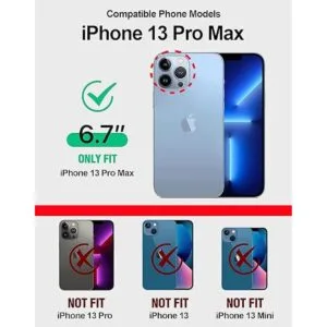 Rmawrad Funda tipo cartera para iPhone 13 Pro Max de cuero_2