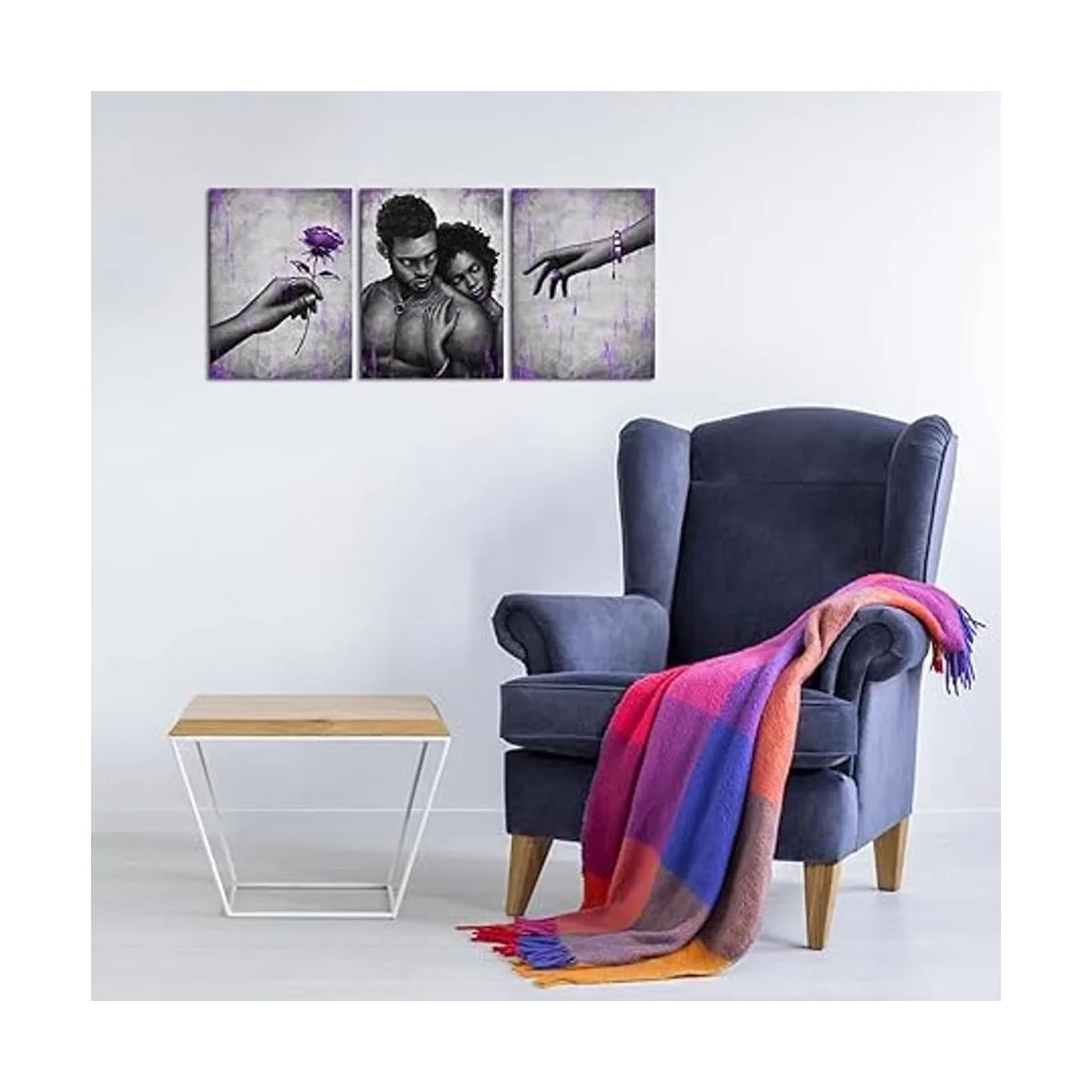 Kalormore Pintura de mujer y hombre afroamericano morado_2