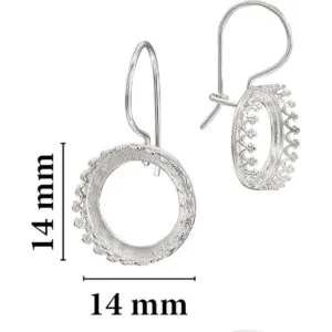 Plata de ley 925 2 piezas 1 par 0.551 in bisel redondo_2