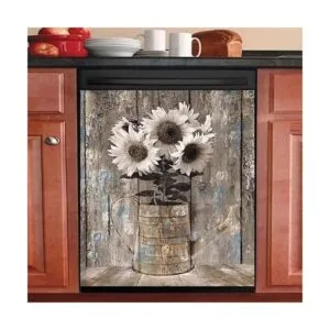 Cubierta magnética de madera vintage para lavavajillas_3