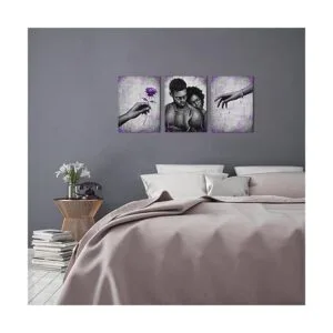 Kalormore Pintura de mujer y hombre afroamericano morado_4