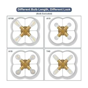 Lámpara de techo semiempotrada de 4 luces lámpara de_3