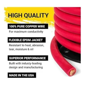 Spartan Power Royal Excelene Cable de soldadura rojo de 4_4