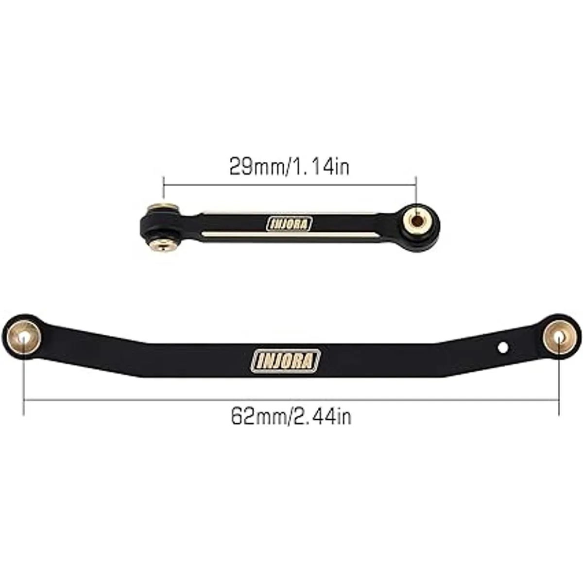 INJORA RC Juego de nudillos de dirección de latón negro_3