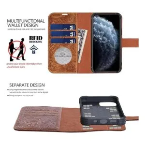 Rmawrad Funda tipo cartera para iPhone 13 Pro Max de cuero_5