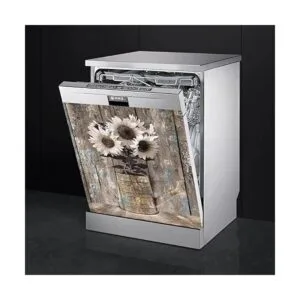 Cubierta magnética de madera vintage para lavavajillas_5