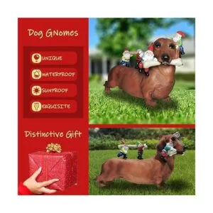 Sunthus Estatuas de gnomos de jardín salchicha_2